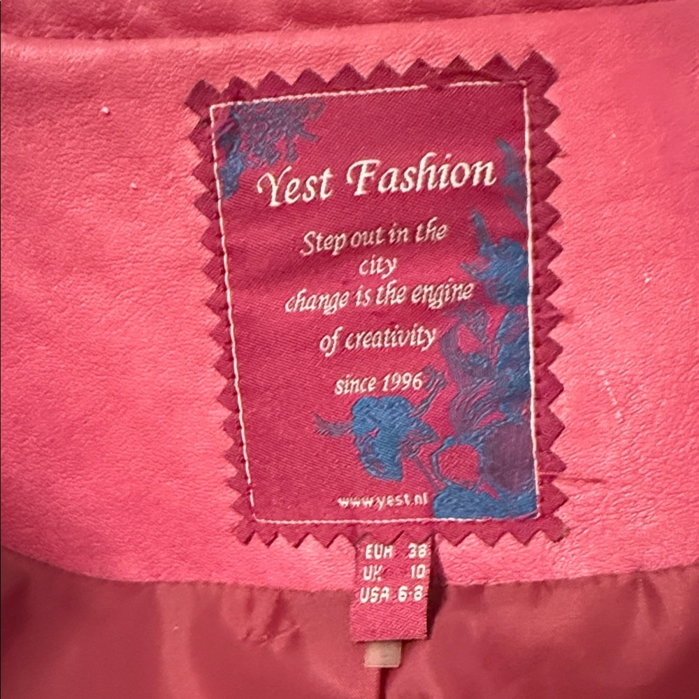 Yest Women's Pink Leather Jacket - Picture 2 of 3
